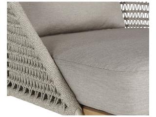 Sunpan Outdoor Andria Teak Wood Natural Lounge Chair in Palazzo Taupe