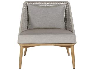 Sunpan Outdoor Andria Teak Wood Natural Lounge Chair in Palazzo Taupe