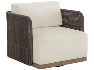 Sunpan Outdoor Ravenna Swivel Armchair in Stinson Cream
