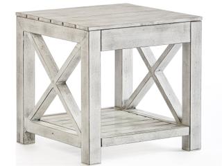 Farlowe Aluminum Brushed White Square Outdoor End Table
