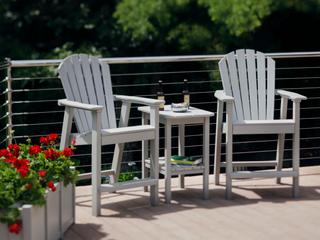 Seaside Casual Shellback Adirondack Recycled Plastic Outdoor Patio Counter Chair