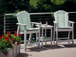 Seaside Casual Shellback Adirondack Recycled Plastic Outdoor Patio Counter Chair