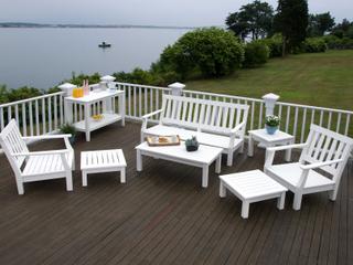 Seaside Casual Complementary Pieces Recycled Plastic Windsor Large Rectangular Outdoor Patio Buffet Table