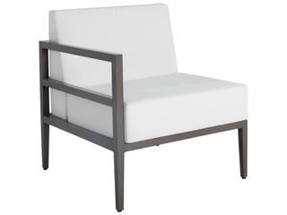 Summer Classics Santa Barbara Aluminum Slate Grey Sectional Left/Right Arm Outdoor Patio Lounge Chair