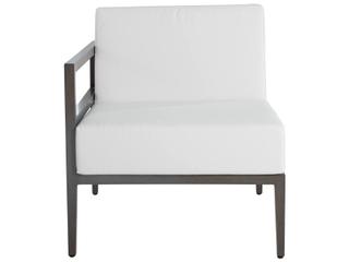 Summer Classics Santa Barbara Aluminum Slate Grey Sectional Left/Right Arm Outdoor Patio Lounge Chair