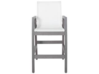 Summer Classics Seashore N-Dura Wood Outdoor Bar Stool with White Sling