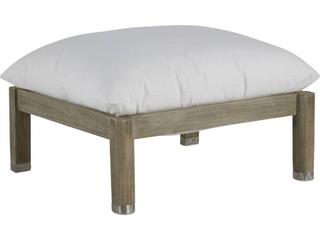 Summer Classics Monterey Teak Oyster Outdoor Patio Ottoman with Cushion