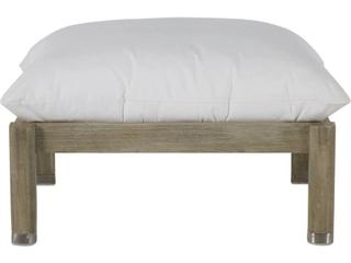 Summer Classics Monterey Teak Oyster Outdoor Patio Ottoman with Cushion
