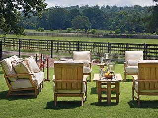 Summer Classics Croquet Teak Round Outdoor End Table