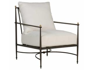 Summer Classics Roma Aluminum Slate Grey Patio Lounge Chair with Cushion