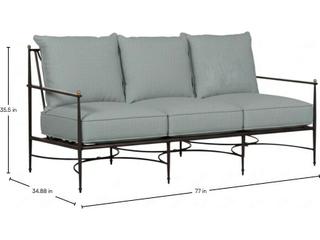 Summer Classics Roma Quick Ship Wrought Aluminum Cushion Sofa