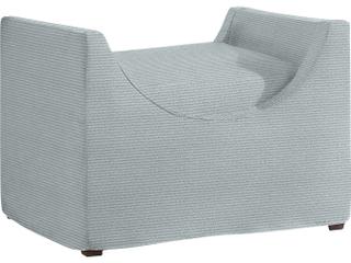 Washboard Linen Swivel Lounge Chair — Gayle Outdoor Bench in Washboard Linen