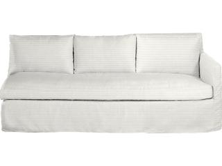 Washboard Snow Right Arm Facing Sofa — Nora Outdoor Left Arm Facing Sofa in Washboard Snow