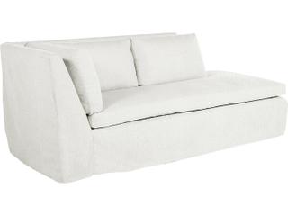 Linen Snow Left Arm Facing Loveseat — Nora Outdoor Right Arm Facing Chaise in Linen Snow