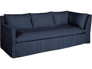 Nora Outdoor Right Arm Facing Corner Sofa in Sailor Stripe Indigo