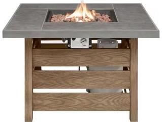 Suncoast Marinaluxe Wood Square Fire Pit Table