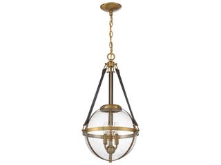 Savoy House Bozeman 3-Light Warm Brass Glass Globe Chandelier