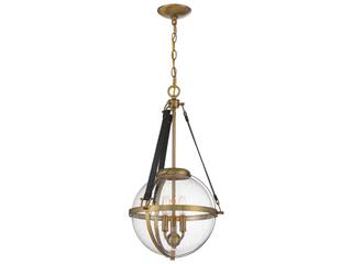 Savoy House Bozeman 3-Light Warm Brass Glass Globe Chandelier