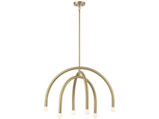 Savoy House Meridian 6-Light Natural Brass Chandelier