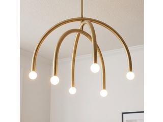 Savoy House Meridian 6-Light Natural Brass Chandelier