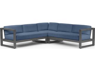 Sunbrella Spectrum Indigo — Redondo Slate Aluminum Cushion Sofa