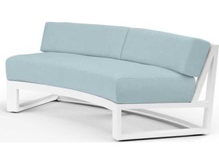 Newport Aluminum Sofa with Sunbrella Cushions in Frost