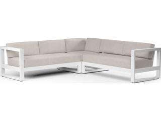 Sunset West Newport Frost Aluminum Cushion Sofa