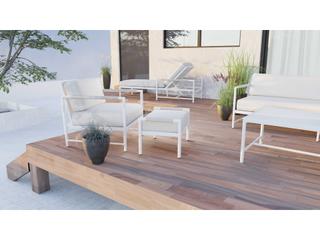 Sunset West Sabbia White Aluminum Cushion Sofa
