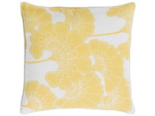 Surya Japanese Floral Yellow Pillow