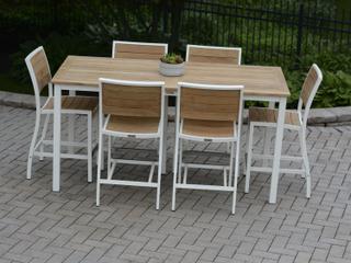 Three Birds Casual SoHo Aluminum Teak Counter Set
