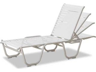 Telescope Casual Reliance Contract Strap Aluminum 16 High Four Position Lay-flat Stackable Patio Chaise Lounge