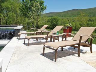 Telescope Casual Belle Isle Sling Aluminum Patio Lounge Set