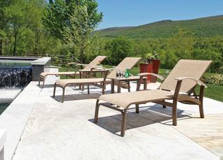 Telescope Casual Belle Isle Sling Aluminum Patio Lounge Set