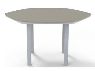 Telescope Casual Marine Grade Polymer Hexagon Patio Counter Height Table with Umbrella Hole