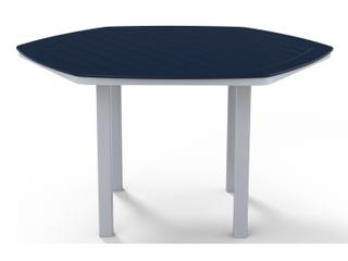 Telescope Casual Marine Grade Polymer Hexagon Patio Counter Height Table with Umbrella Hole