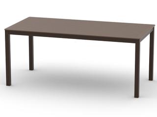 Telescope Casual Marine Grade Polymer Rectangular Counter Height Parson Table with Umbrella Hole