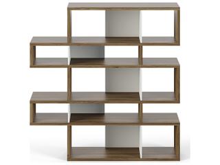 London Modular Bookcase Walnut Frame with Pure White Backs