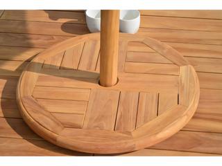 Teak Smith Grade-A Teak Wood 20" Lazy Susan W/ Umbrella Hole