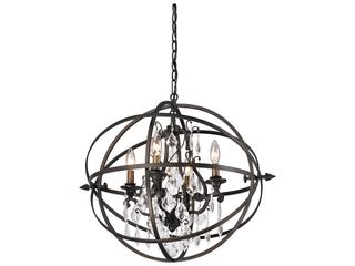 Troy Lighting Byron 4-Light Vintage Bronze Crystal Candelabra Globe Chandelier
