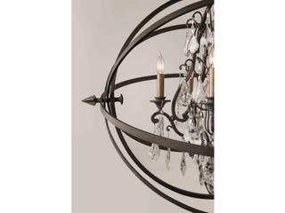 Troy Lighting Byron 6-Light Vintage Bronze Crystal Candelabra Globe Chandelier