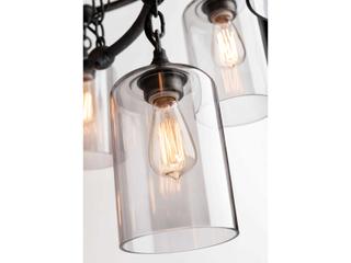 Troy Lighting Gotham 12-Light Aged Silver Glass Candelabra Cylinder Tiered Chandelier
