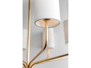 Troy Lighting Juniper 6-Light Textured Gold Leaf Off White Candelabra Cylinder Chandelier