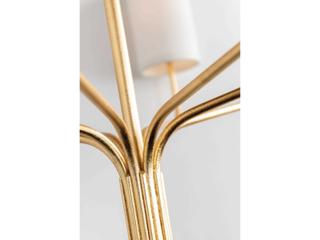 Troy Lighting Juniper 6-Light Textured Gold Leaf Off White Candelabra Cylinder Chandelier