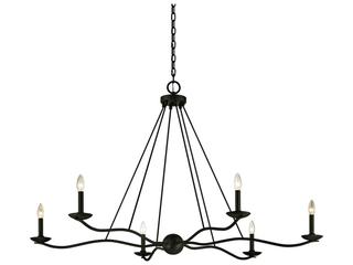 Troy Lighting Sawyer 6-Light Forged Iron Black Candelabra Chandelier