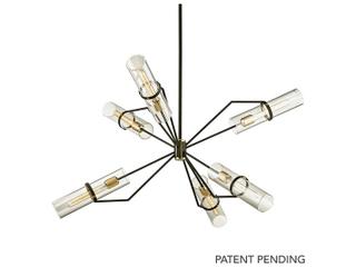 Troy Lighting Raef 6-Light Textured Bronze Glass Cylinder Chandelier