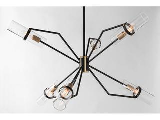 Troy Lighting Raef 6-Light Textured Bronze Glass Cylinder Chandelier