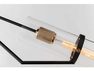 Troy Lighting Raef 6-Light Textured Bronze Glass Cylinder Chandelier