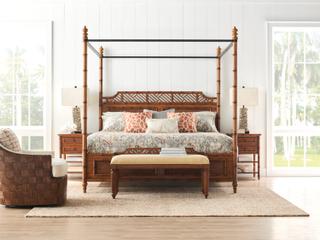 Tommy Bahama Island Estate West Indies Wood California King Poster Bed
