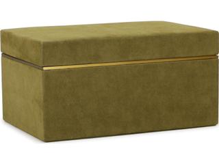 TOV Pisa Green Vegan Suede Contract-Grade Storage Box