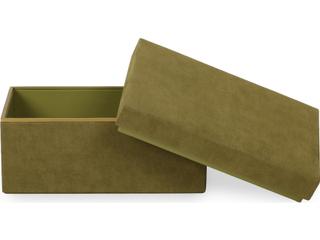 TOV Pisa Green Vegan Suede Contract-Grade Storage Box